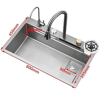 Amazon.co.jp: ウォーターフォールシンク、組み込みキッチン
